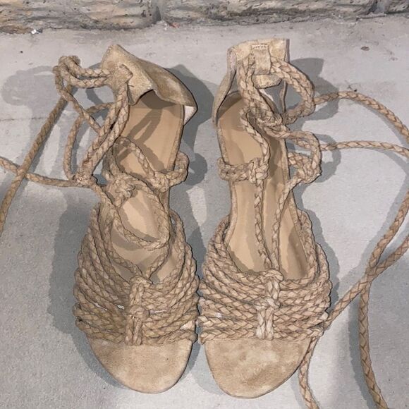 NWOB MSRP $288 Joie Falk Ankle Wrap Flats Women's Size 6.5 - Picture 4 of 12